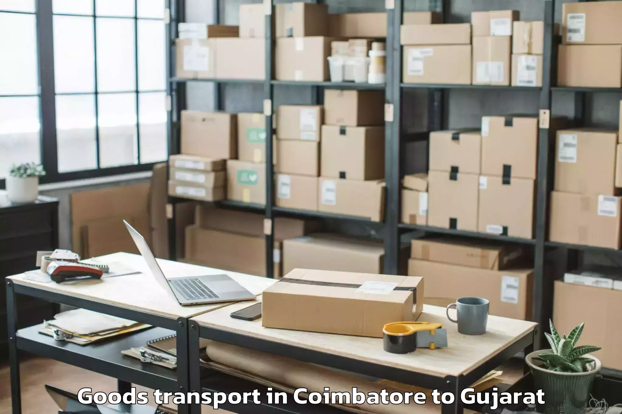 Book Your Coimbatore to Sankalchand Patel University V Goods Transport Today